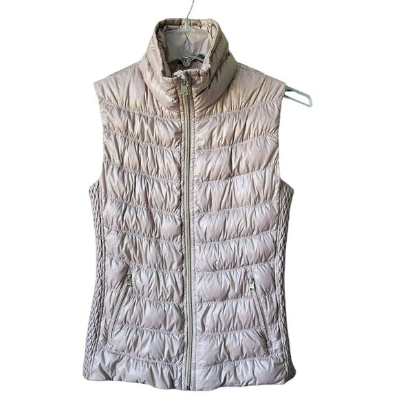 Calvin Klein Performance Womens M Premium Down Puffer Vest Pink Ribbed Sides - Picture 2 of 12